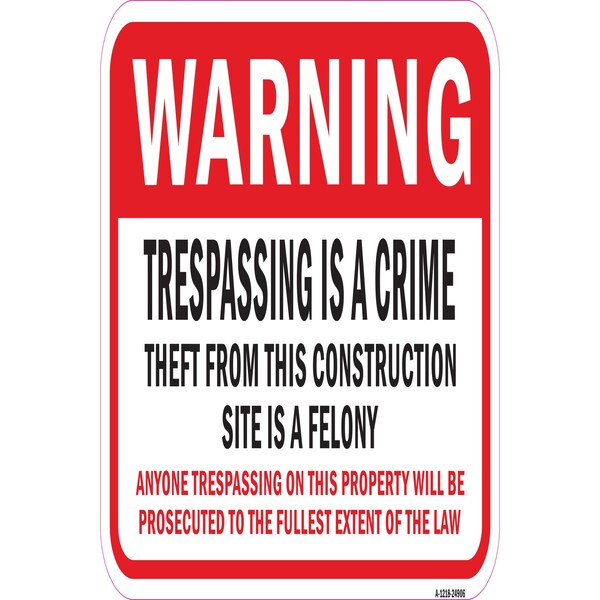 Signmission Safety Sign, 12 in Height, Aluminum, 24906 A-1218-24906 - main